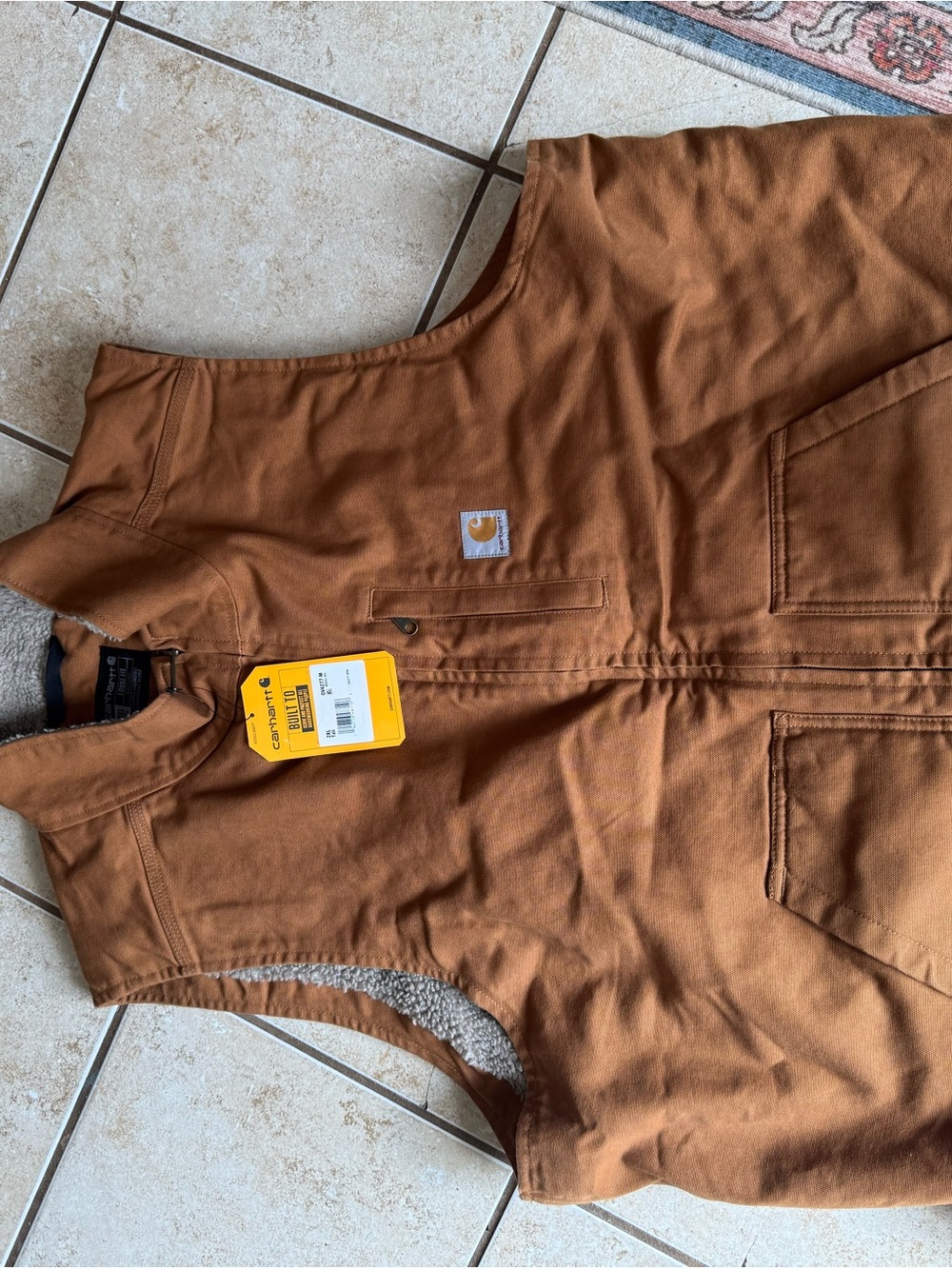Carhartt Men’s Brown Workwear Sherpa-Lined Vest